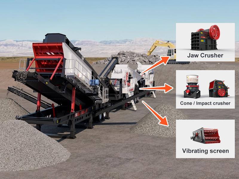 Mobile jaw crushing plant