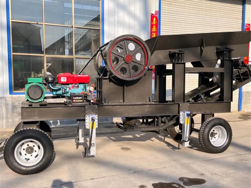 Mobile jaw crushing plant