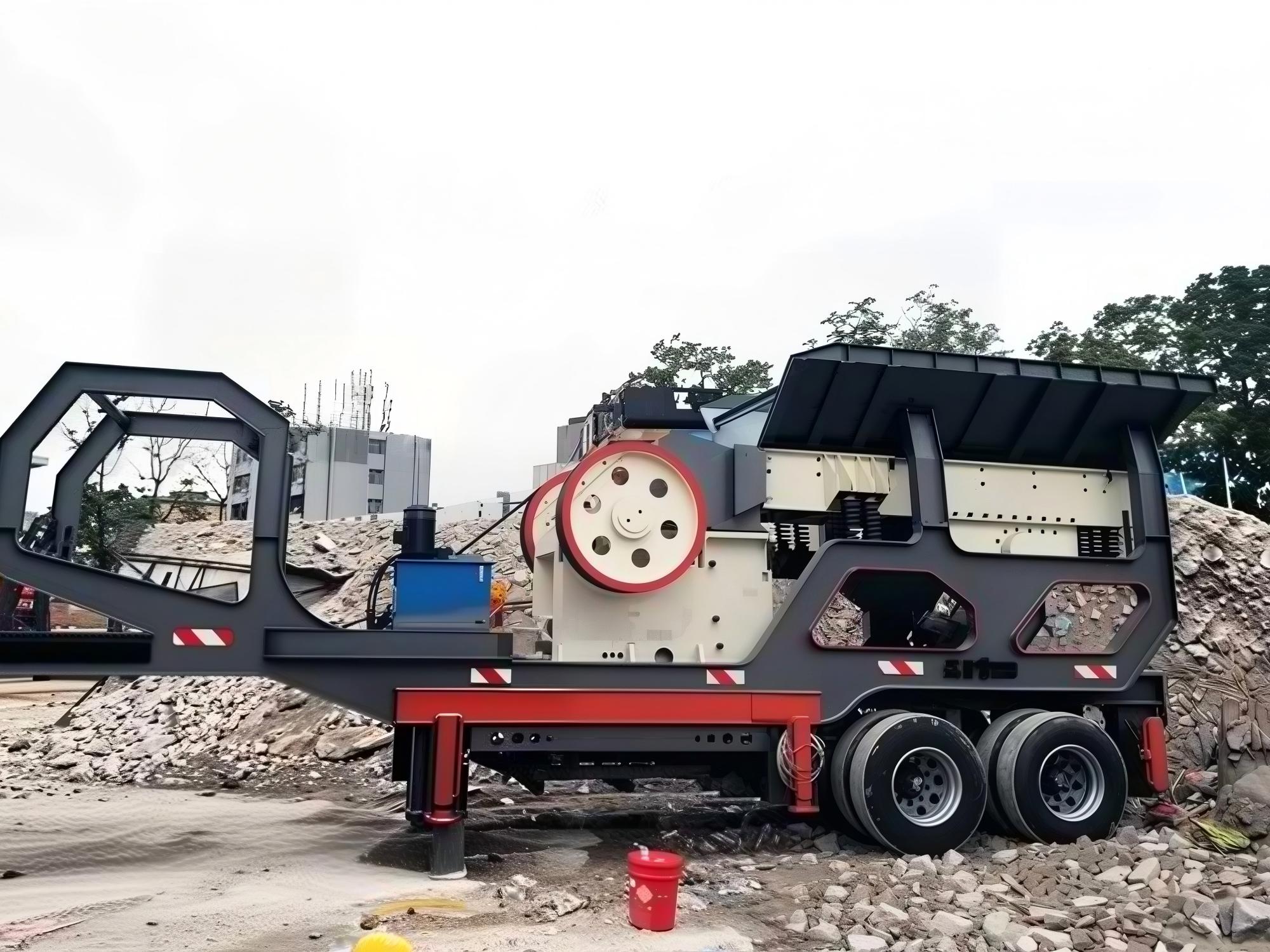 Mobile jaw crushing plant